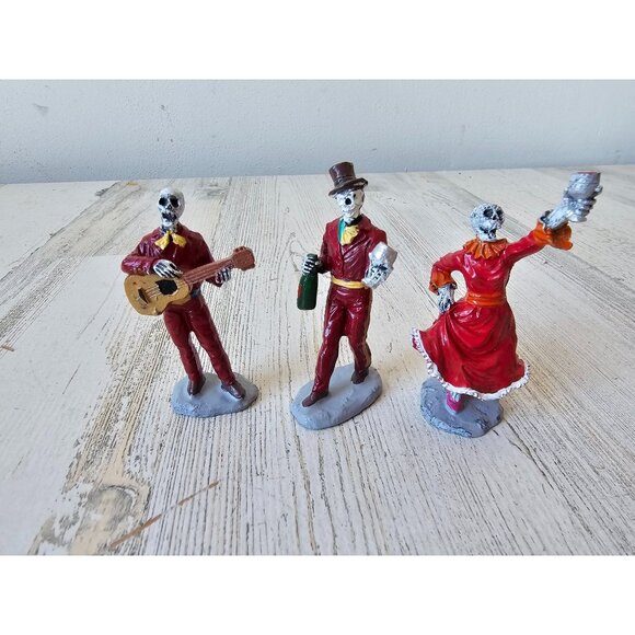 Lemax skeleton dancing drinking guitar musical band Halloween people accessory s - Picture 1 of 11